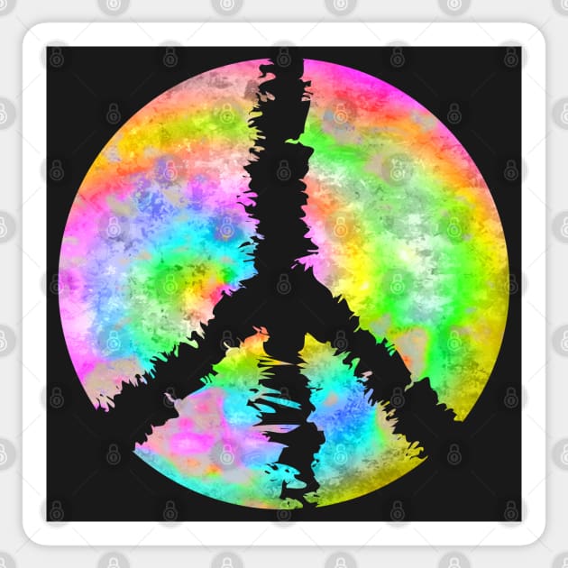 Tie Dye Peace Sign Sticker by Zap Studios